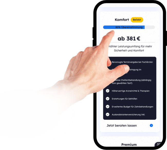 PKV Leistungs-Rechner auf privatversichert.net in Benutzung